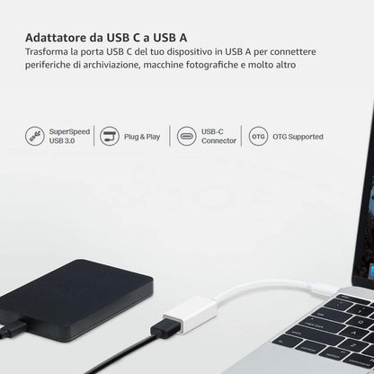 TP-Link USB C to USB 3.0 Adapter Super Fast OTG Function Compatible Devices with USB Type C - Adapter with Cable, USB A, USB C (UC400