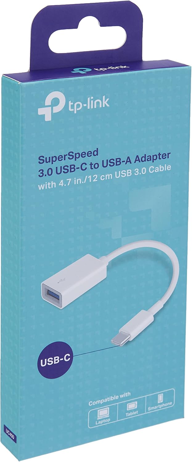 TP-Link USB C to USB 3.0 Adapter Super Fast OTG Function Compatible Devices with USB Type C - Adapter with Cable, USB A, USB C (UC400
