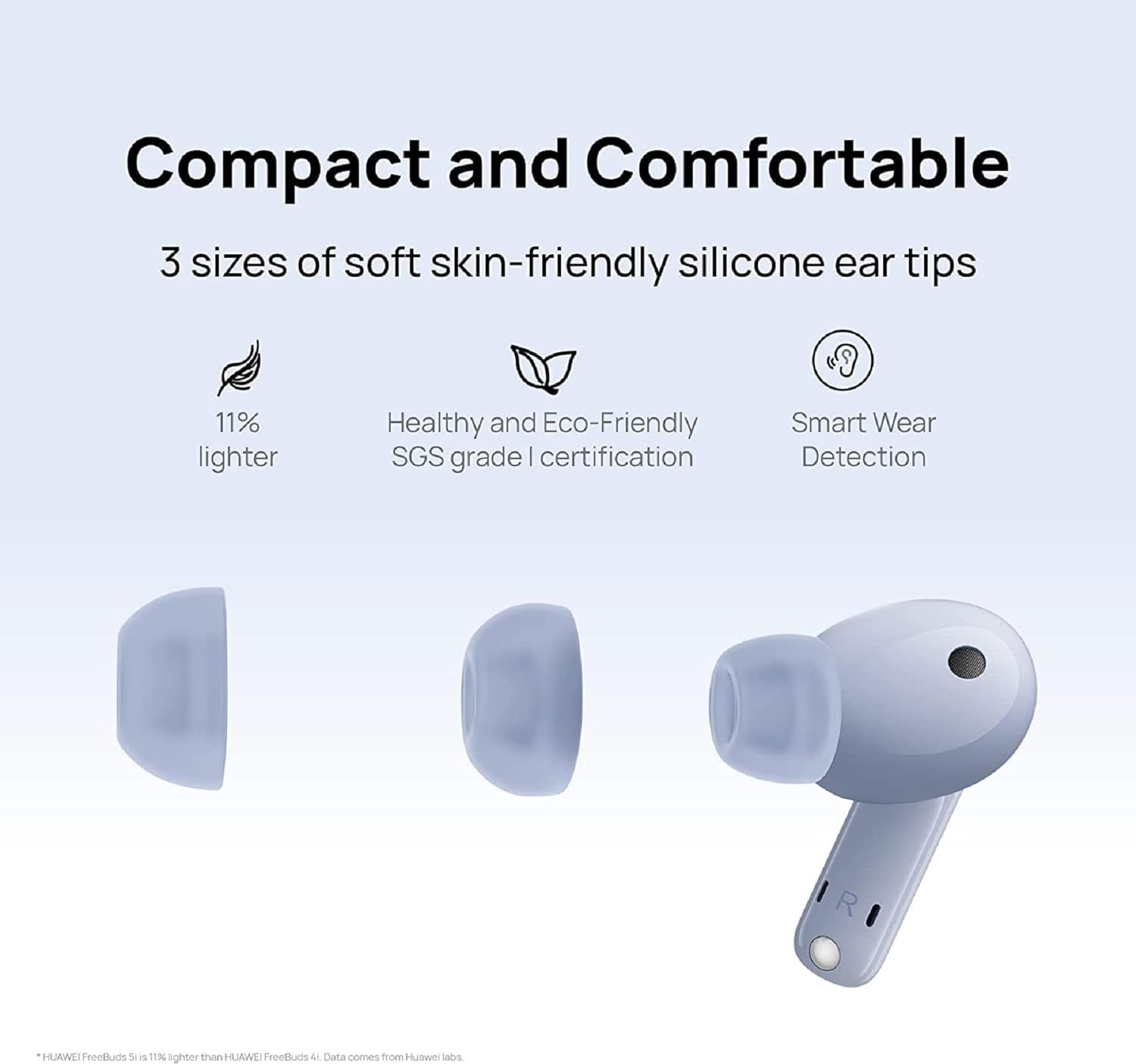 HUAWEI FreeBuds 5i Wireless Earbuds - Noise Cancelling Earphones with Long Lasting Battery Life - Bluetooth and Water Resistant in-ear Headphones with Hi-Res Sound Certified - Isle Blue Freebuds 5i Blue