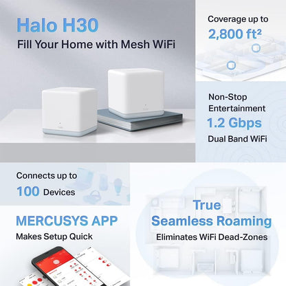 Wi-Fi Repeater Mercusys Halo H30(2-Pack) White