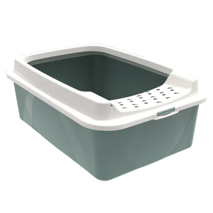 Rotho MyPet Eco Bonnie Cat Litter Tray with Top Entrance, Plastic (PP Recycled), Green/White, M, (57.2 x 39.3 x 20.9 cm)