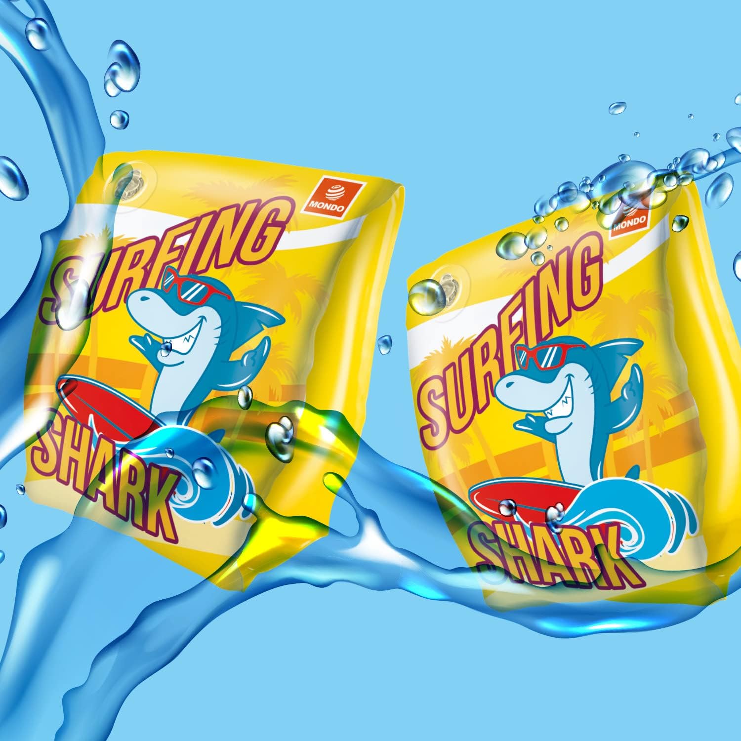 Mondo Toys – Surfing Shark - Kinder Aufblasbare Wasserspielzeuge ARM BANDS SURFING SHARK