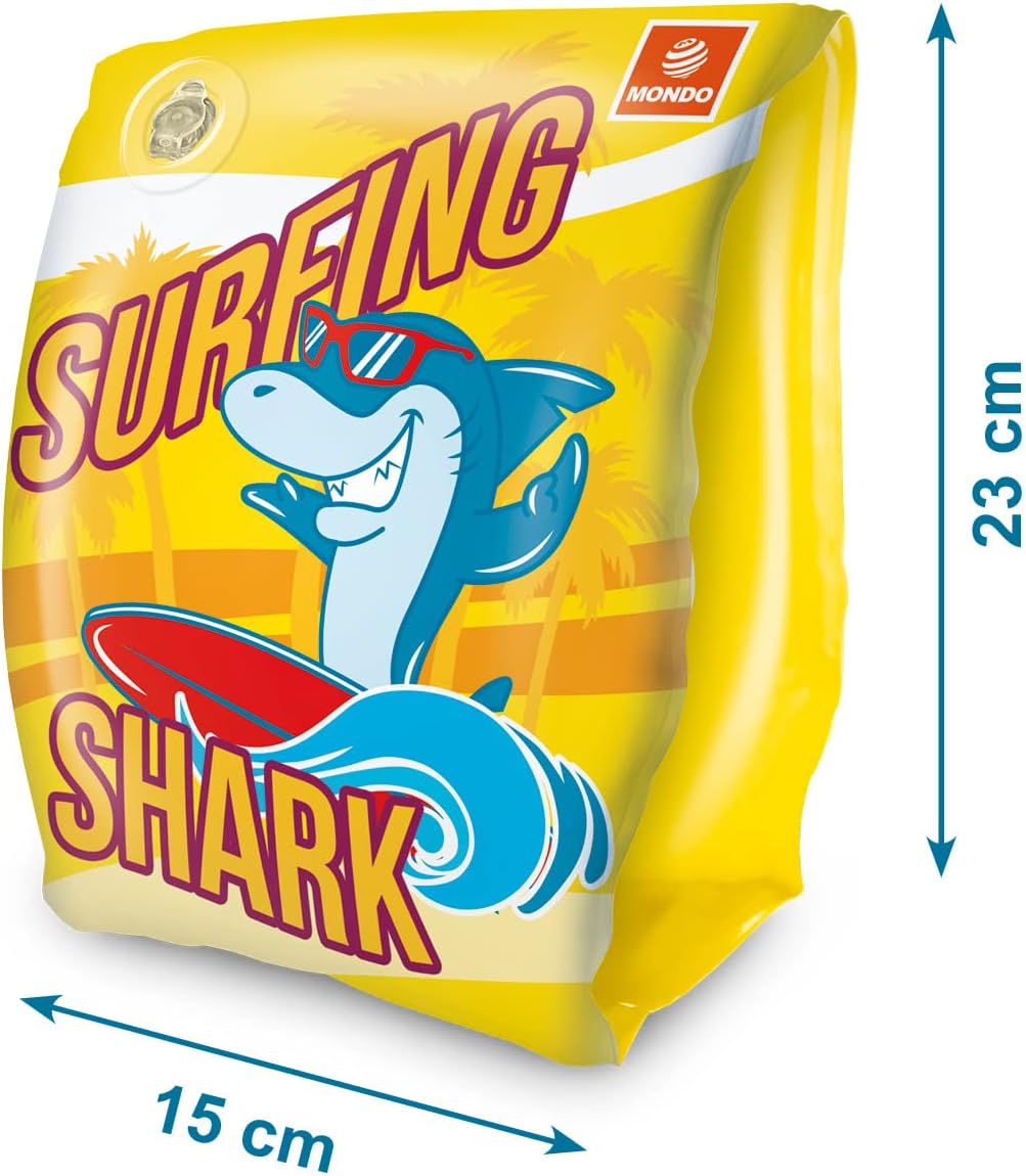 Mondo Toys – Surfing Shark - Kinder Aufblasbare Wasserspielzeuge ARM BANDS SURFING SHARK