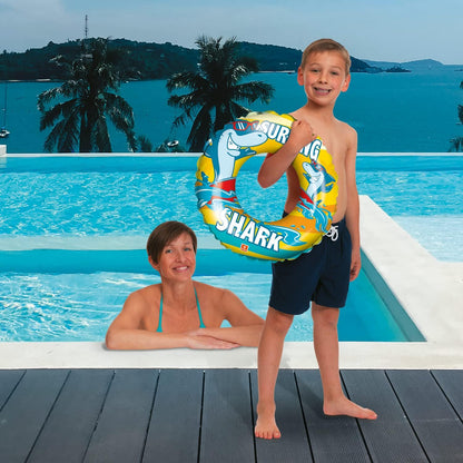 Mondo Toys – Surfing Shark - Kinder Aufblasbare Wasserspielzeuge SWIM RING SURFING SHARK