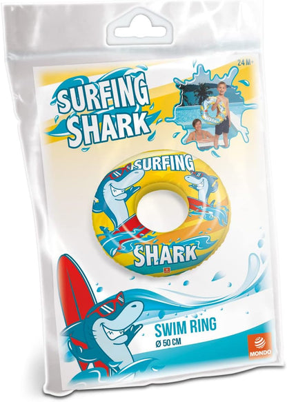 Mondo Toys – Surfing Shark - Kinder Aufblasbare Wasserspielzeuge SWIM RING SURFING SHARK