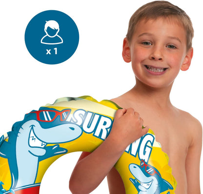Mondo Toys – Surfing Shark - Kinder Aufblasbare Wasserspielzeuge SWIM RING SURFING SHARK