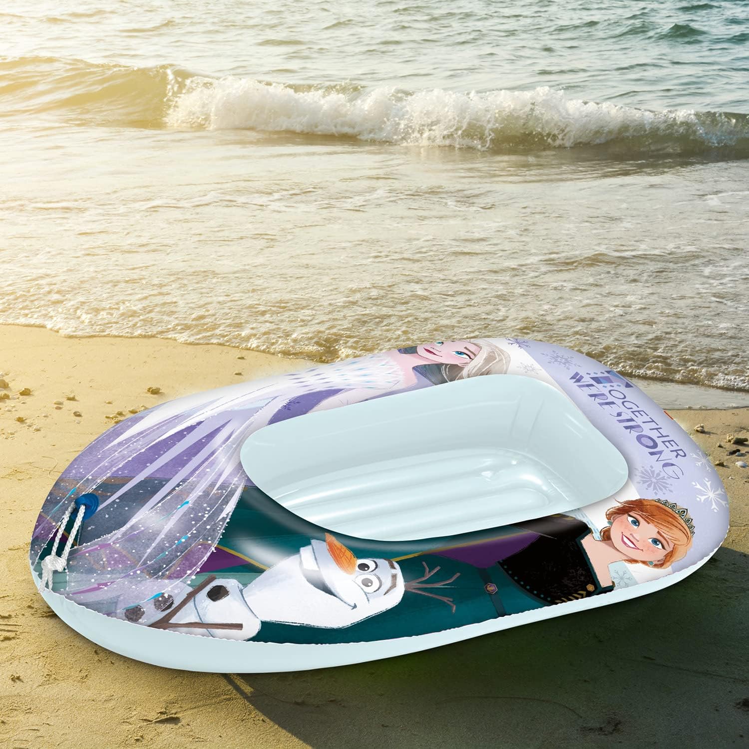Mondo Toys - Frozen Boat - Inflatable Base Boat, Inflatable Boat, Size 112 cm - Heavy Duty PVC - 16925