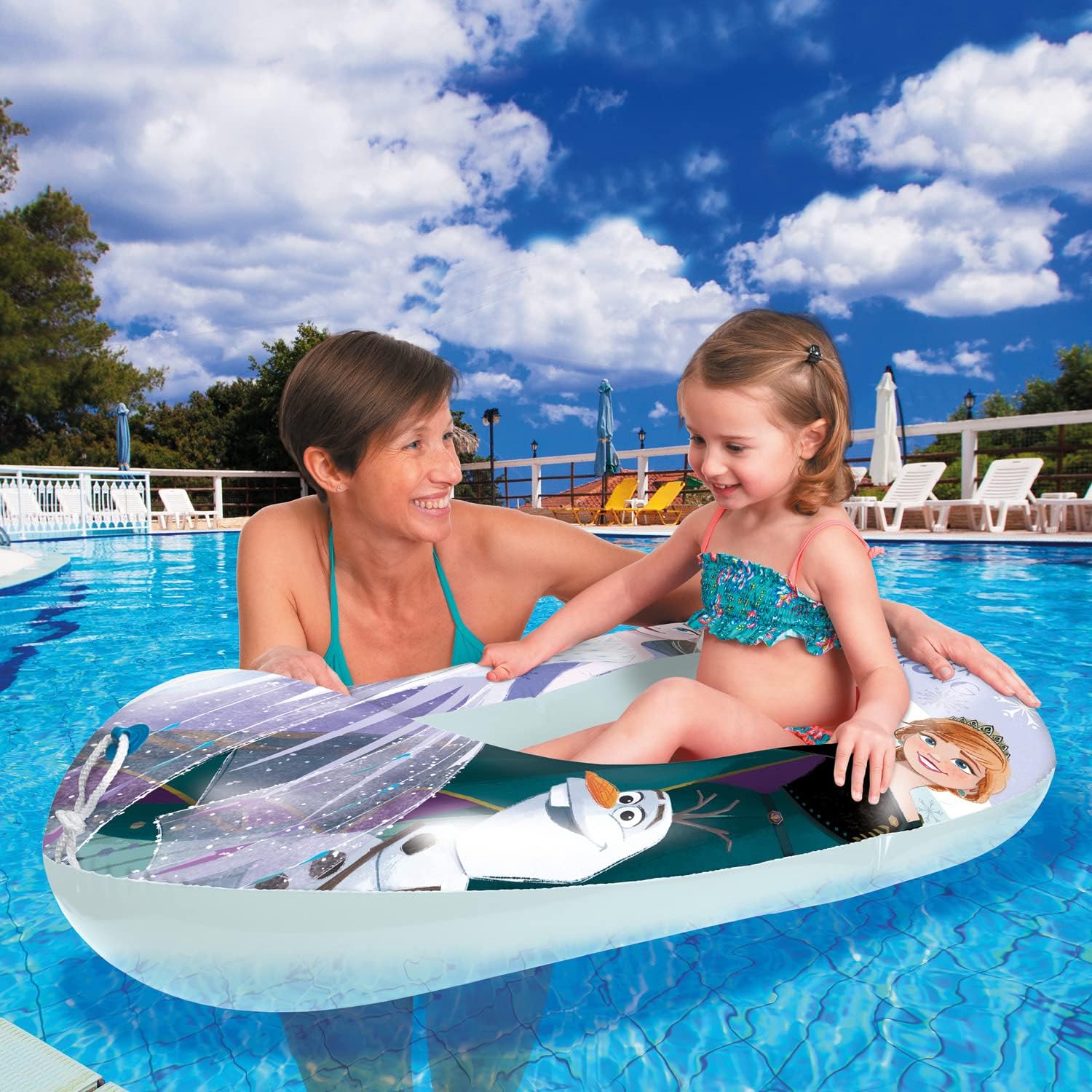 Mondo Toys - Frozen Boat - Inflatable Base Boat, Inflatable Boat, Size 112 cm - Heavy Duty PVC - 16925