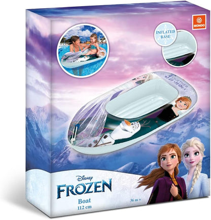 Mondo Toys - Frozen Boat - Inflatable Base Boat, Inflatable Boat, Size 112 cm - Heavy Duty PVC - 16925
