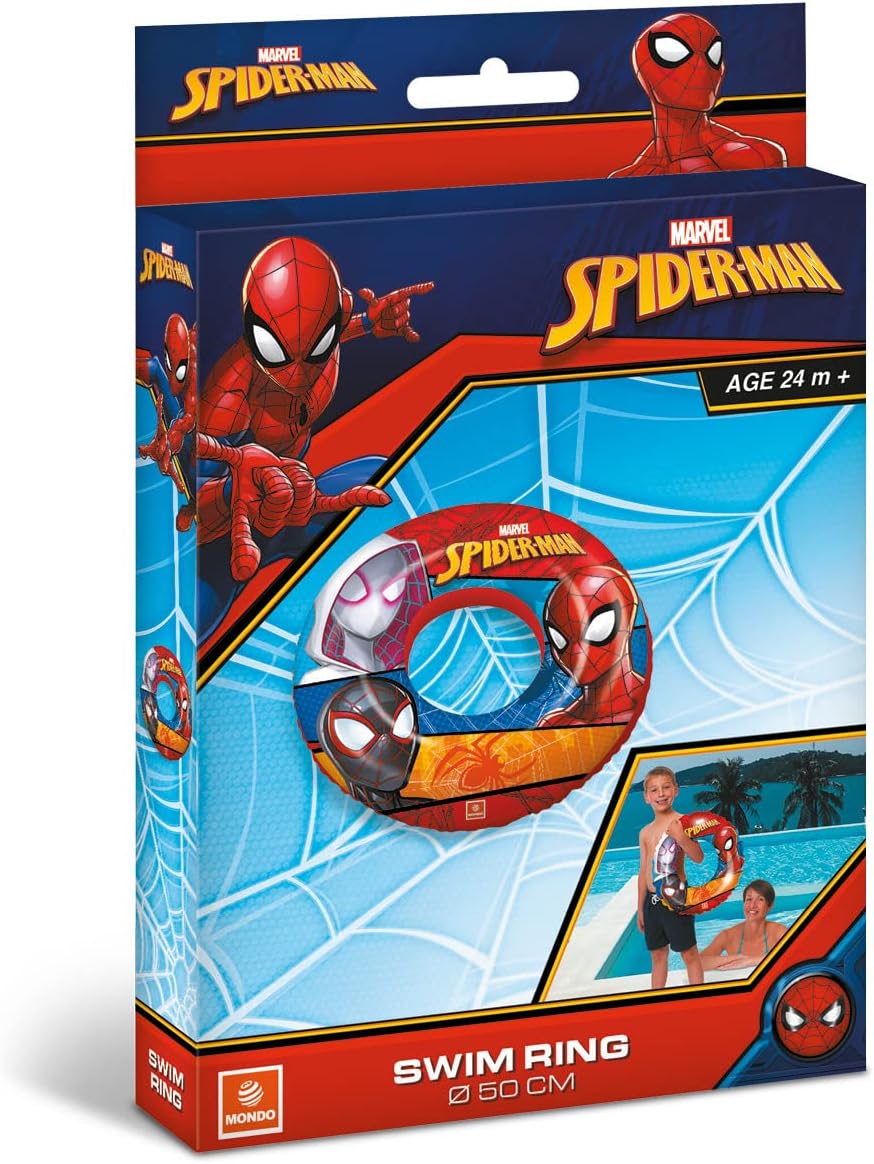 Mondo Toys - Spiderman Swim Ring - Inflatable Donut - Swim Ring - Great for Boy/Girl Use in the Pool/Sea - 16928