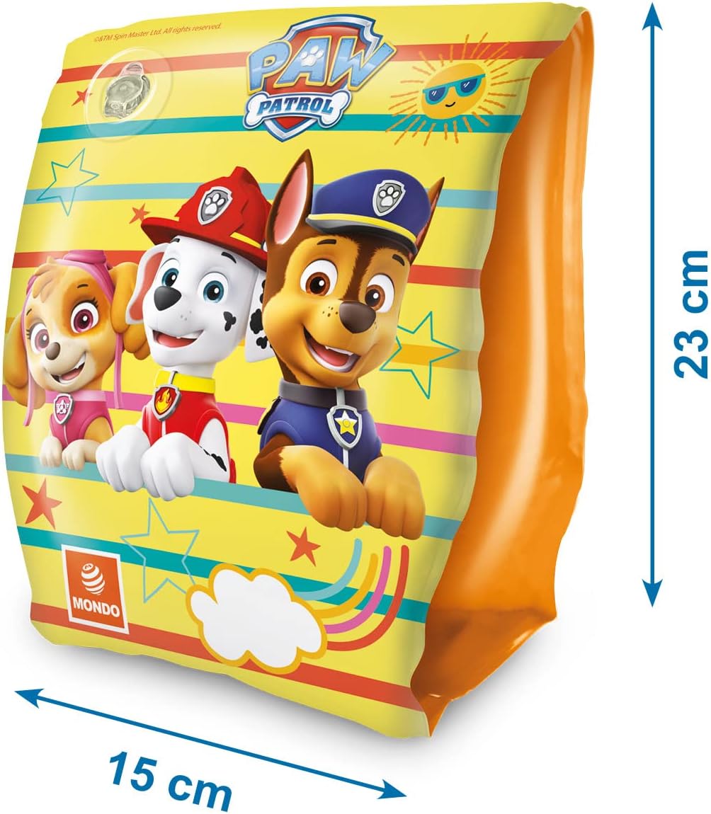 Mondo Toys - PAW PATROL Arm Bands - Children's Safety Armrests - PVC Material - Suitable for children from 2 to 6 years with weight 6-20 kg - 16934