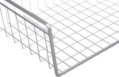 Metaltex Kanguro Cupboard Organiser, Under Shelf Storage Basket with Polytherm Coating for Long Term Use, Silver, Size: 40 cm