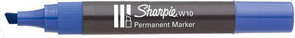 Sharpie W10 Permanent Marker Chisel Tip - Blue (Box of 12