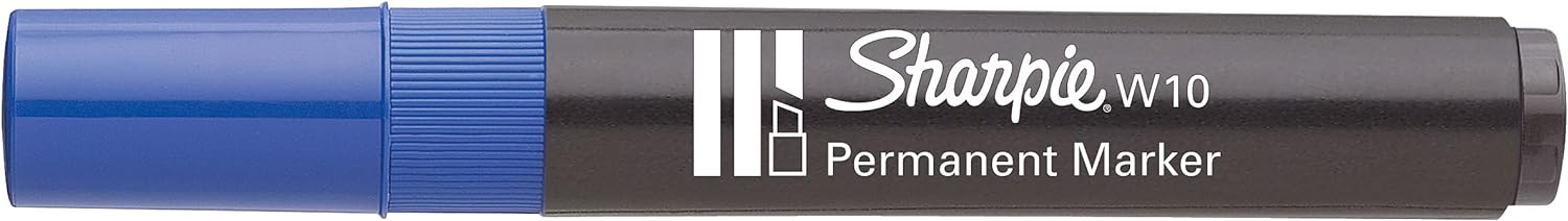 Sharpie W10 Permanent Marker Chisel Tip - Blue (Box of 12