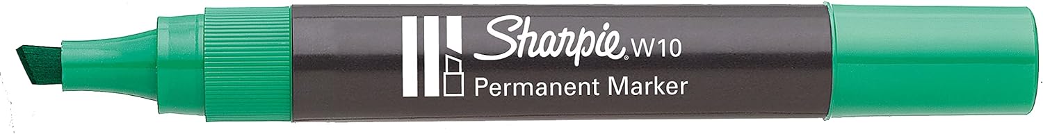 Sharpie W10 Permanent Marker Chisel Tip - Green (Box of 12