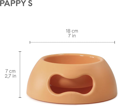 United Pets Pappy Small Dog and Cat Bowl, EcoFriendly, Italian Design, Made in Italy, Orange, Bowl for Small Dogs and Cats, Capacity 350ml (12 oz