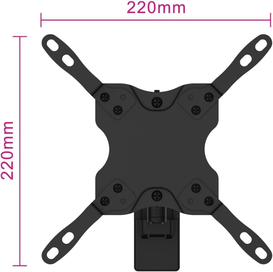 Ewent EW1522 Supporto da Parete per TV/Monitor da 13 a 42 Pollici con Braccio a Doppio Snodo e Orientabile, Vesa Fino a 200 x 200 mm, Nero