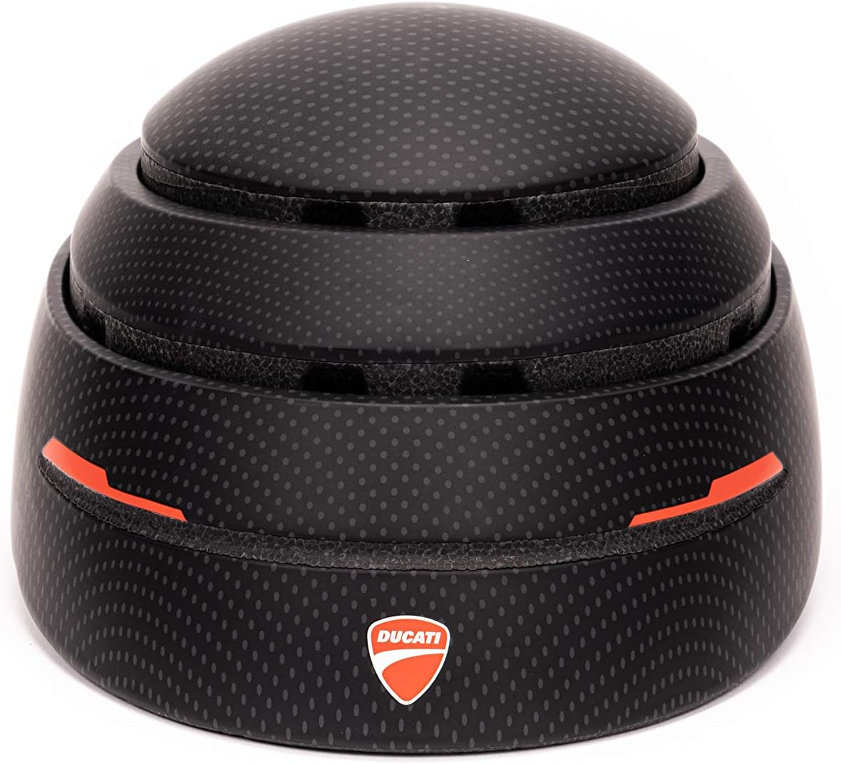 Ducati Urban Folding Helmet, Unisex Adult, Black with Red Details, Medium