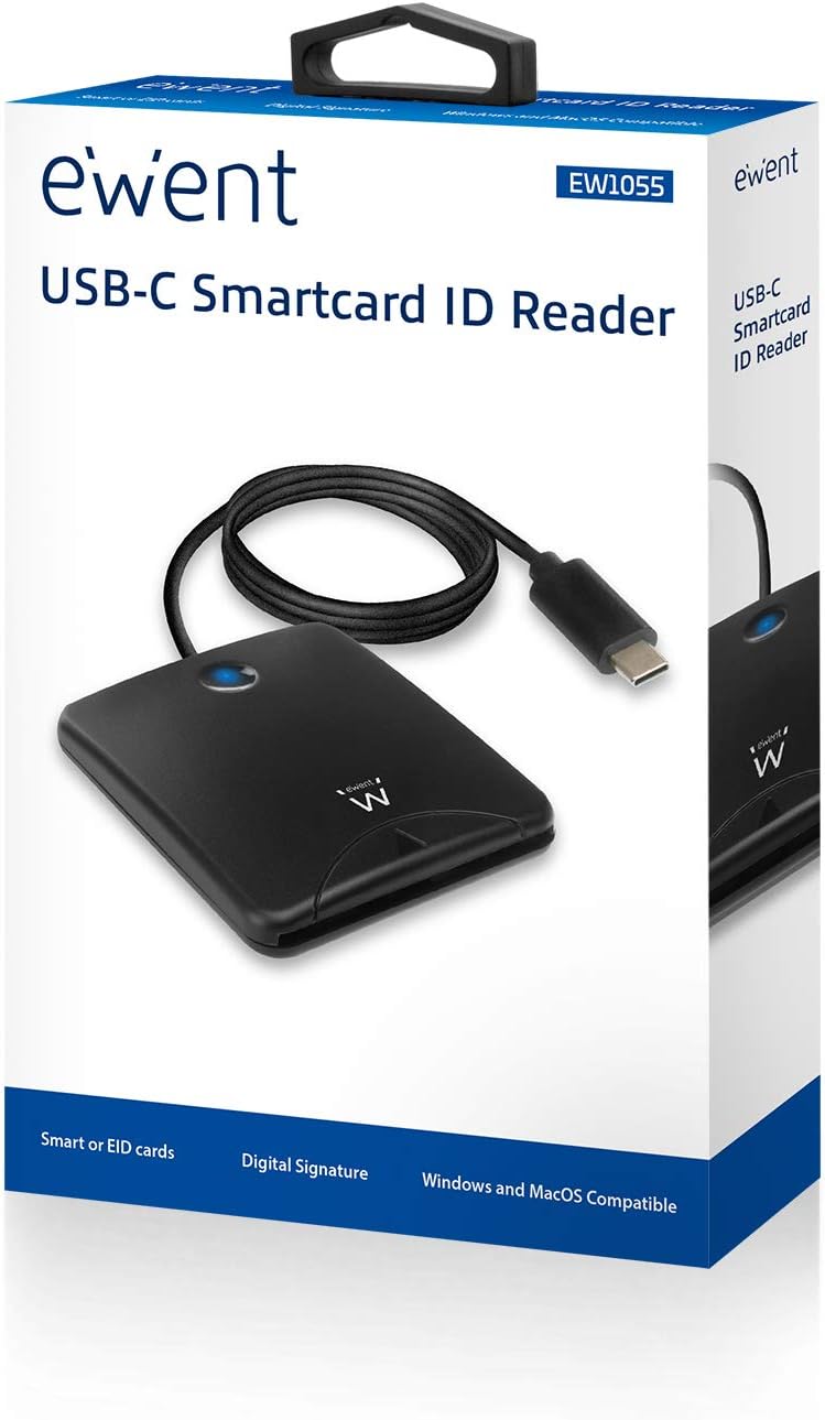 Ewent EW1055 Smart Card Reader USB-C Smart Card Reader USB Type C, CNS and TNS USB C Reader