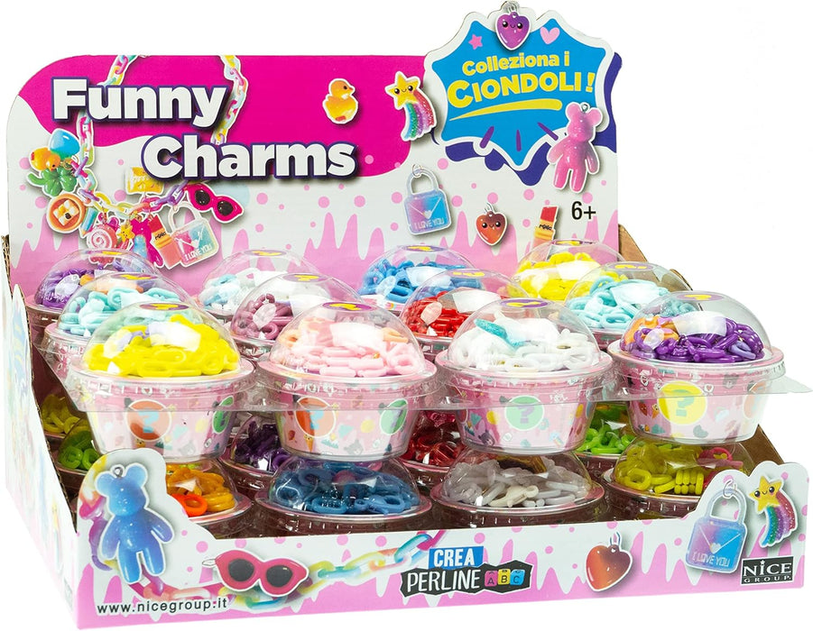 Nice Group Group-87017 Perline ABC Funny Charms Suprise, Kit per Braccialetti e Collane per Bambini, 1 scatolina a Sorpresa, Multicolore, Small, 87017
