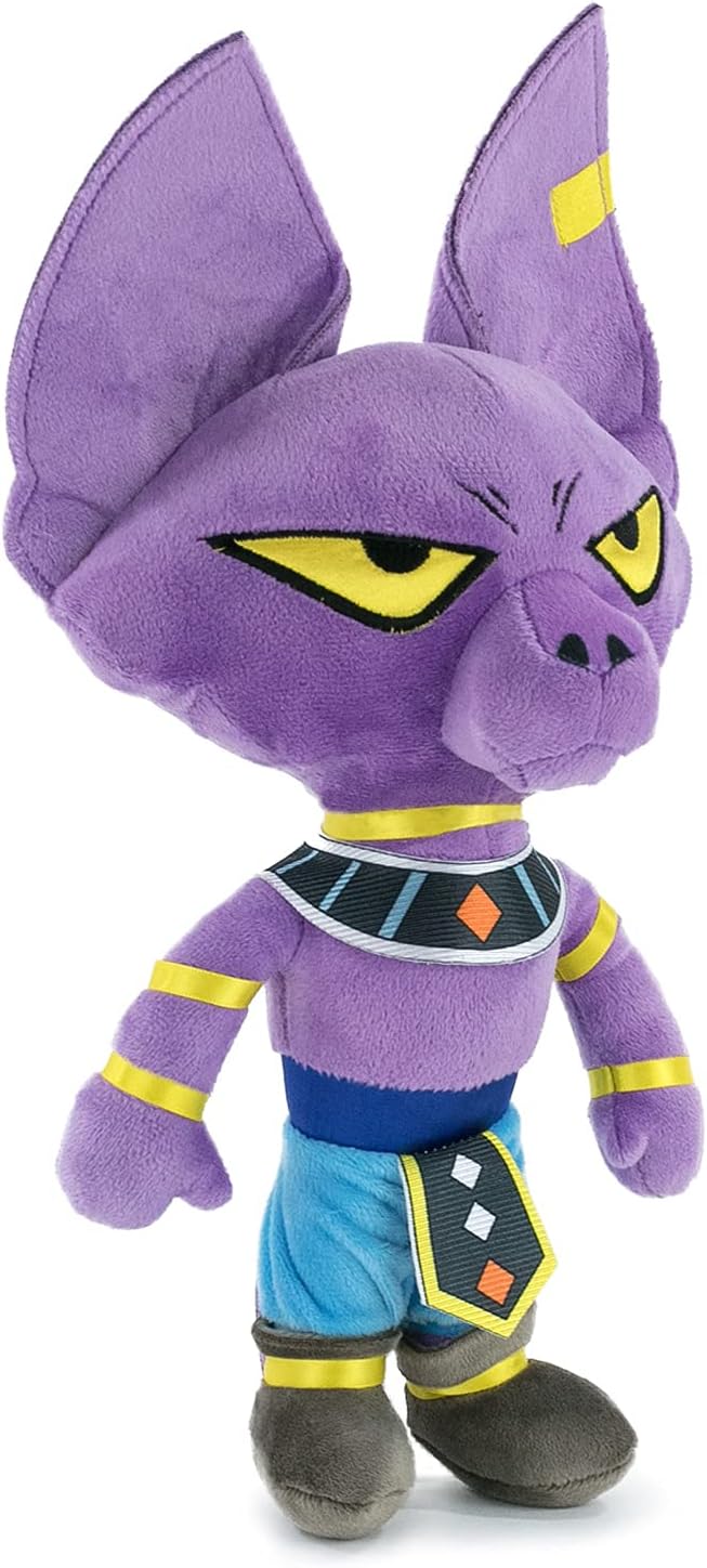 Play by Play Dragon Ball Super Protagonists Plushies, Goku, Piccolo, Vegeta, Beerus, Majin Buu - Super Soft Quality (23-27cm, Beerus