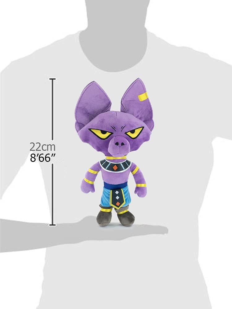 Play by Play Dragon Ball Super Protagonists Plushies, Goku, Piccolo, Vegeta, Beerus, Majin Buu - Super Soft Quality (23-27cm, Beerus
