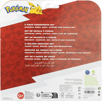 Pokemon 5 teiliges Set - Micro Set - wiederverwendbares Kindergeschirr - für Microwelle geeignet 08010