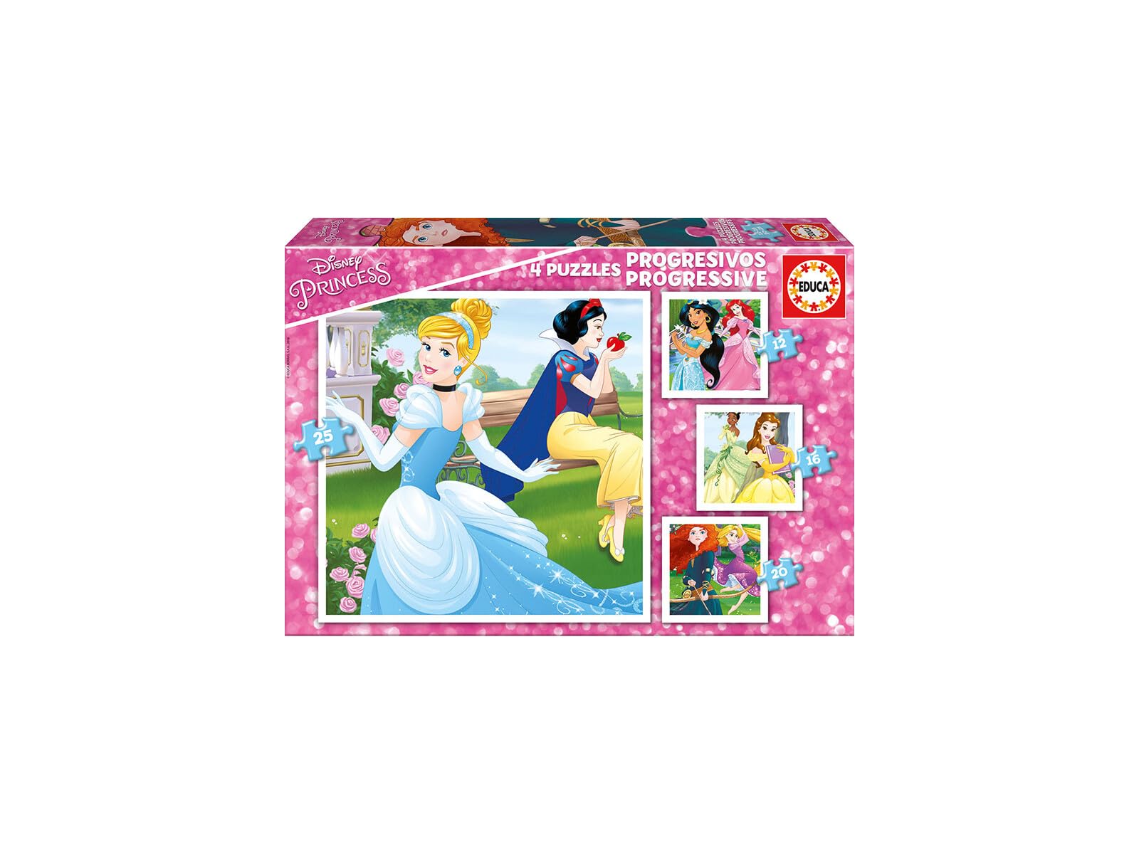 Educa - Disney Princess. 4 progressieve kinderpuzzels. +3 jaar (17166