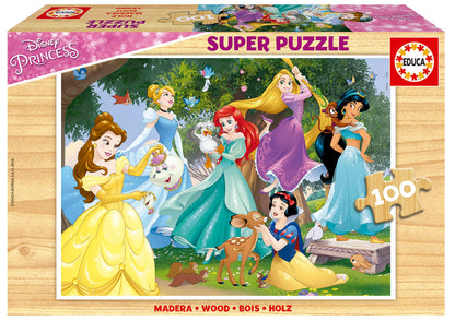Educa 17628 Disney Princess Wood 100 Pieces, Cranberry