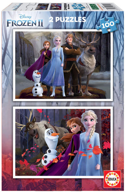 Educa Borrás- Puzzle, Assorted Colour 2 x 100 Piezas Assorted Frozen 2
