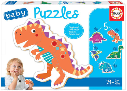 Educa Baby Dinosaurs. 4 Kids Puzzles of 3 and 4 Pieces. +24 Months. Ref. 18873, Multicoloured