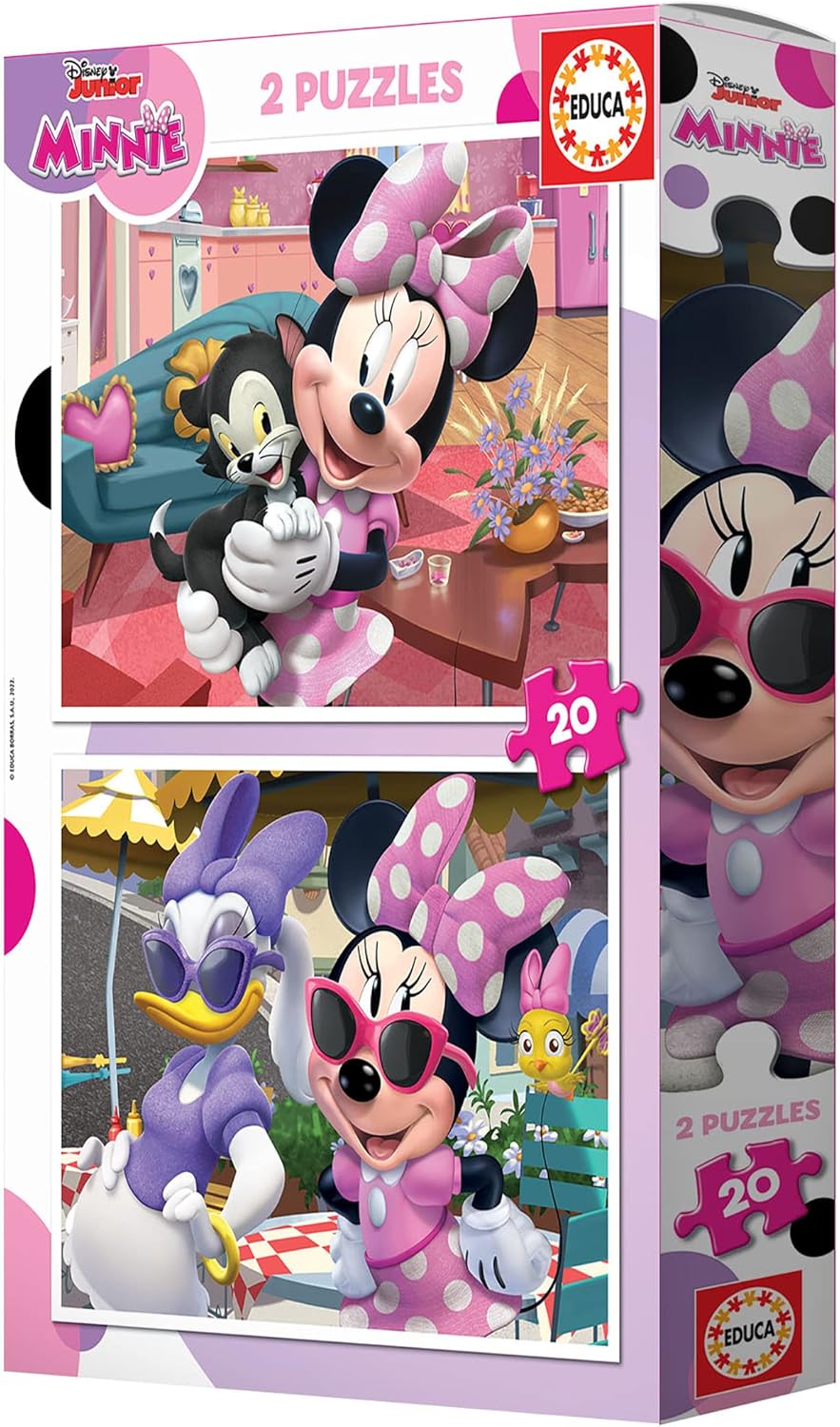 Educa - Minnie Maus, 2 x 20 Teile Puzzleset für Kinder ab 3 Jahren, Disney (19297
