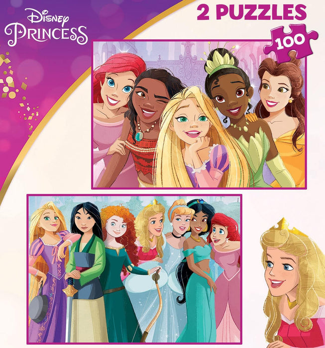 Educa - Puzzle 100 Teile | Disney Prinzessinnen, 2 x 100 Teile Puzzleset für Kinder ab 5 Jahren, Princess (19298