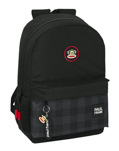 SAFTA Paul Frank Campers - Children's School Backpack, Ideal for Children of Different Ages, Comfortable and Versatile, Quality and Strength, 30 x 14 x 46 cm, Black, Black/White, Estándar, Casual