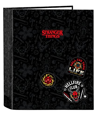 Ring Binder Stranger Things Black A4 27 X 33 X 6 Cm