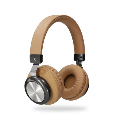KSIX Wireless Headphones Retro 2, FM Radio, SD Card, Bluetooth 5.0, Up to 10 Hours Runtime, Brown