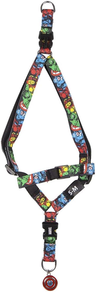 Cerdá Life'S Little Moments Marvel Dog harness medium dog with personalised dog tag - medium dog harness no pull - Official Disney Marvel® Licensed S-M