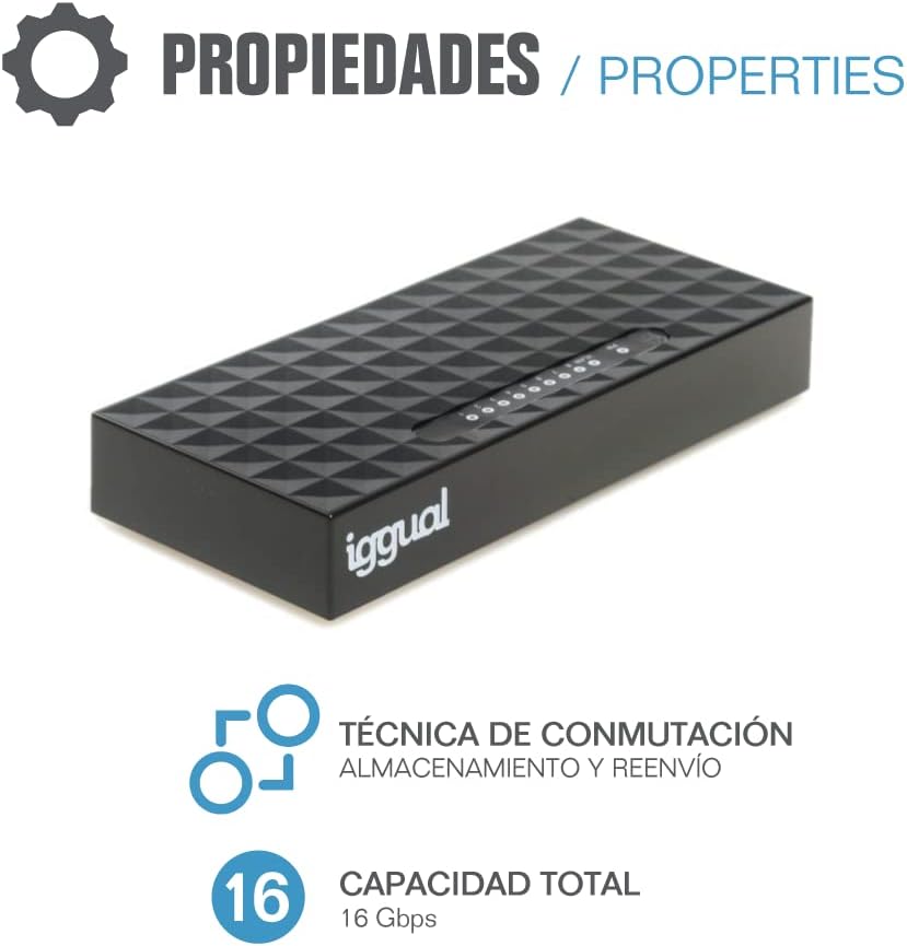 Switch Iggual Ges8000 Gigabit Ethernet 16 Gbps