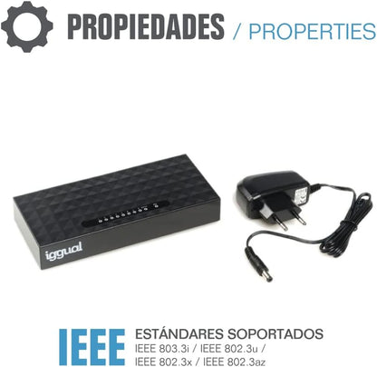 Switch Iggual Ges8000 Gigabit Ethernet 16 Gbps