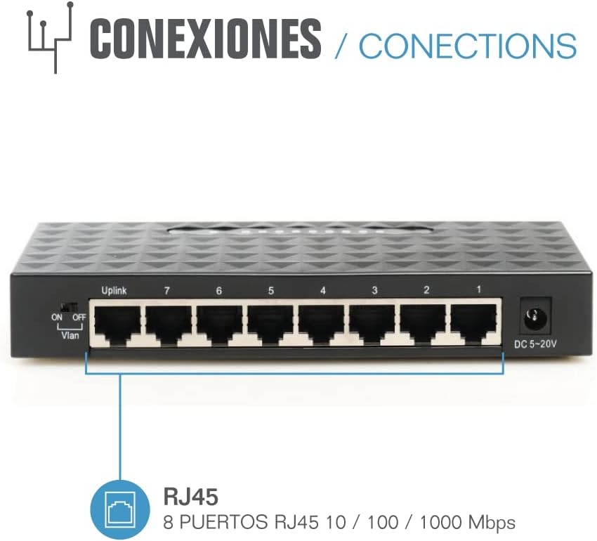 Switch Iggual Ges8000 Gigabit Ethernet 16 Gbps