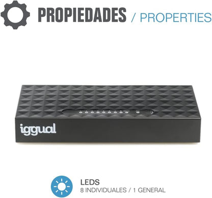 Switch Iggual Ges8000 Gigabit Ethernet 16 Gbps