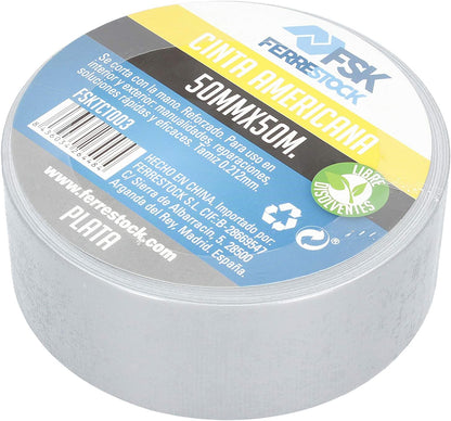 ferrestock fsktct003 Roll of Duct Tape, Silver, 50 mm x 50 m