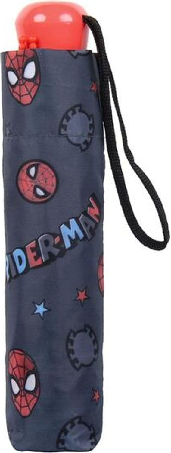 CERDÁ LIFE'S LITTLE MOMENTS - Paraguas Plegable Niño de Spiderman - Apertura Manual con Mecanismo Antiviento y Proteccion en las Varillas para Mayor Seguridad - Licencia Oficial Marvel