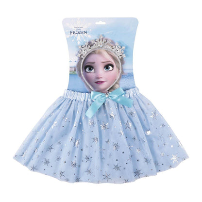 Frozen Children's Beauty Set – Blue – Complete Set – Includes Tutu and Elsa Headband with Snow Crown Style – Original Product Designed in Spain