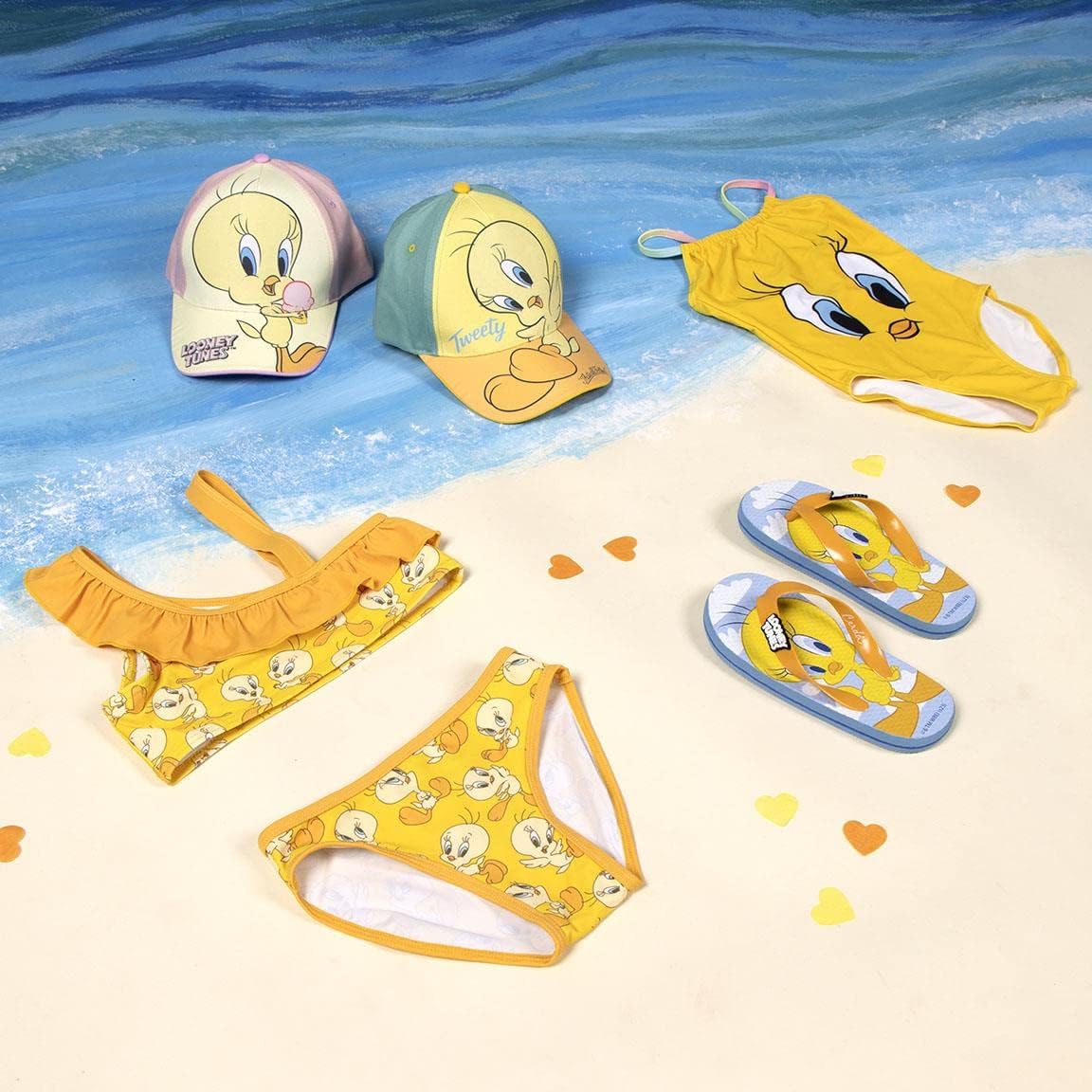 CERDÁ LIFE'S LITTLE MOMENTS Costume da Bagno di Titti Giallo Bambine e Ragazze