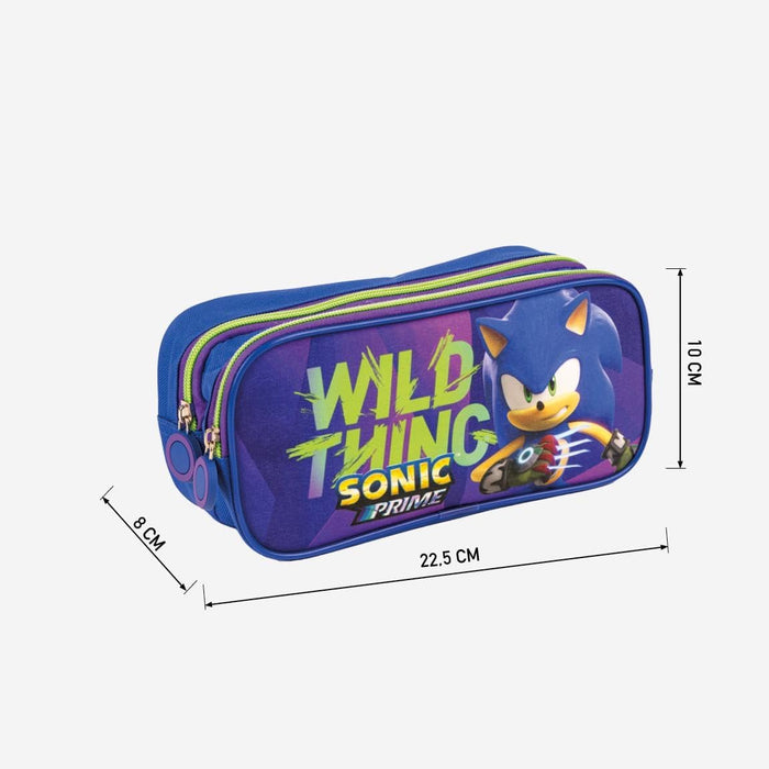 CERDÁ LIFE'S LITTLE MOMENTS Unisex Kid's Sonic Prime Double Compartment Pencil Case, Multicolor, Standard