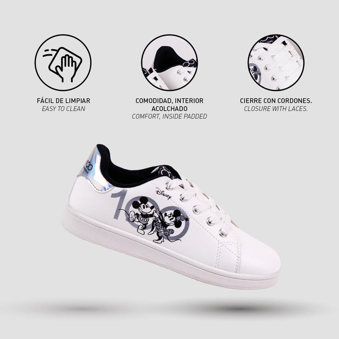 Disney Unisex Kid's Mickey Und Minnie Mouse Sneakers 1 UK White