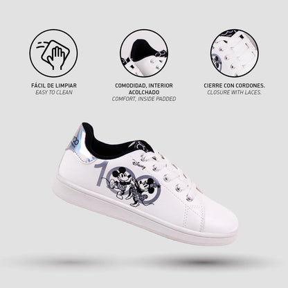 Disney Unisex Kid's Mickey Und Minnie Mouse Sneakers 1 UK White