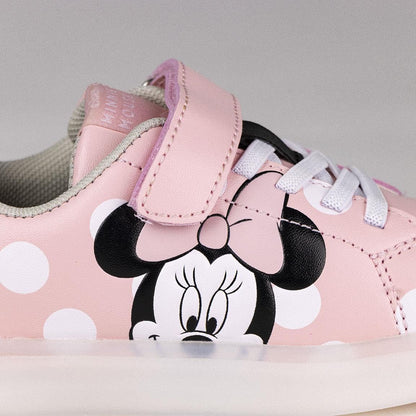 Led Trainers Minnie Mouse Velcro Pink (Size: 27)