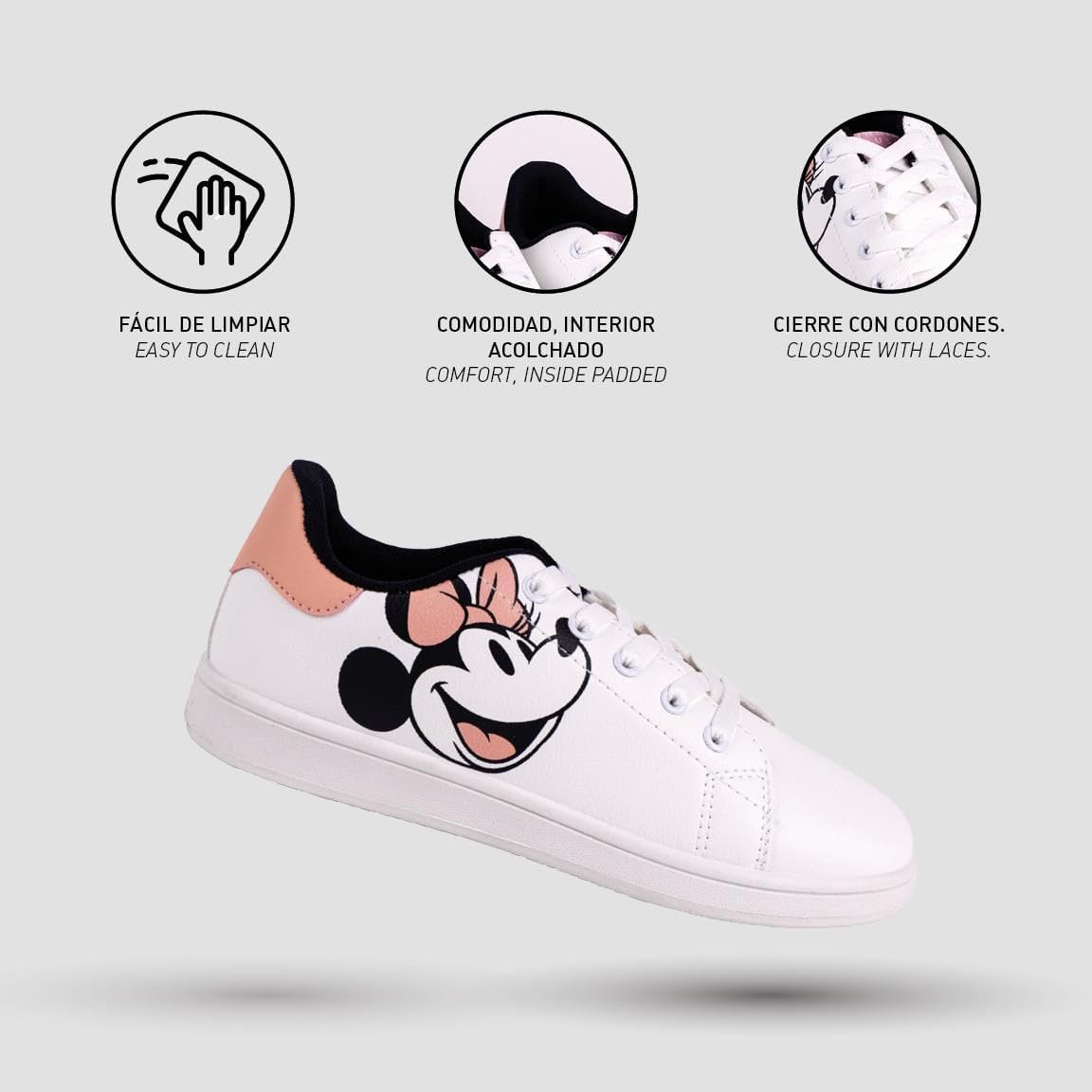 Disney Unisex Kid's Minnie Mouse Sneakers 1 UK White